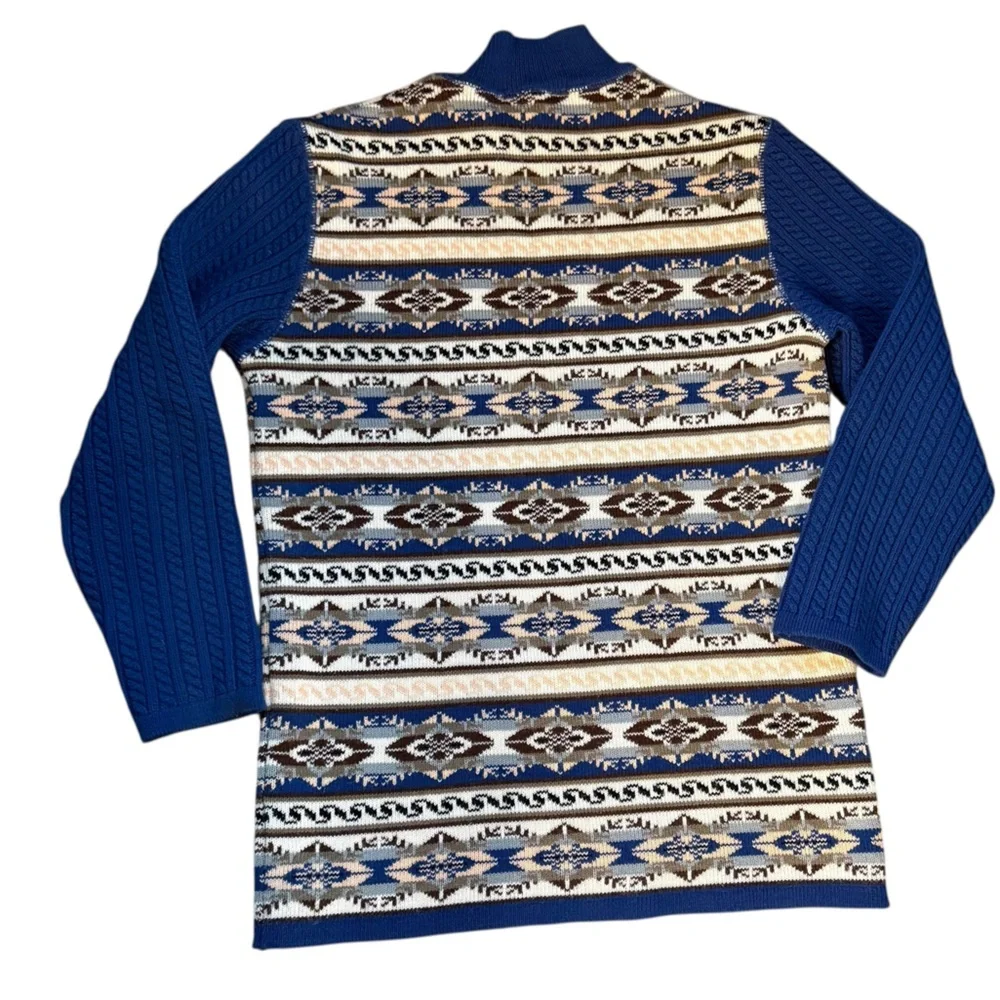 Vintage Kookai France Geometric Mock Turtleneck Sweater size small wool blend